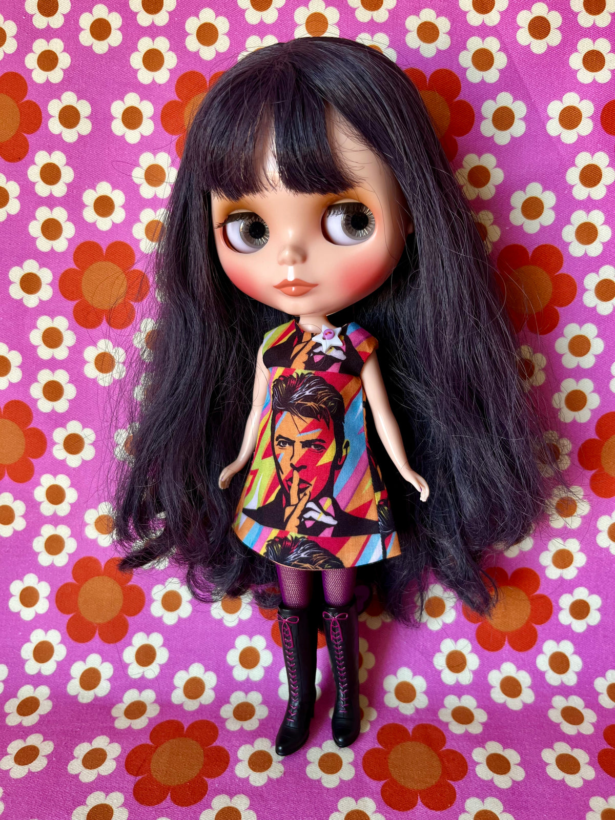 Bowie Print Mod Cilla Shift dress