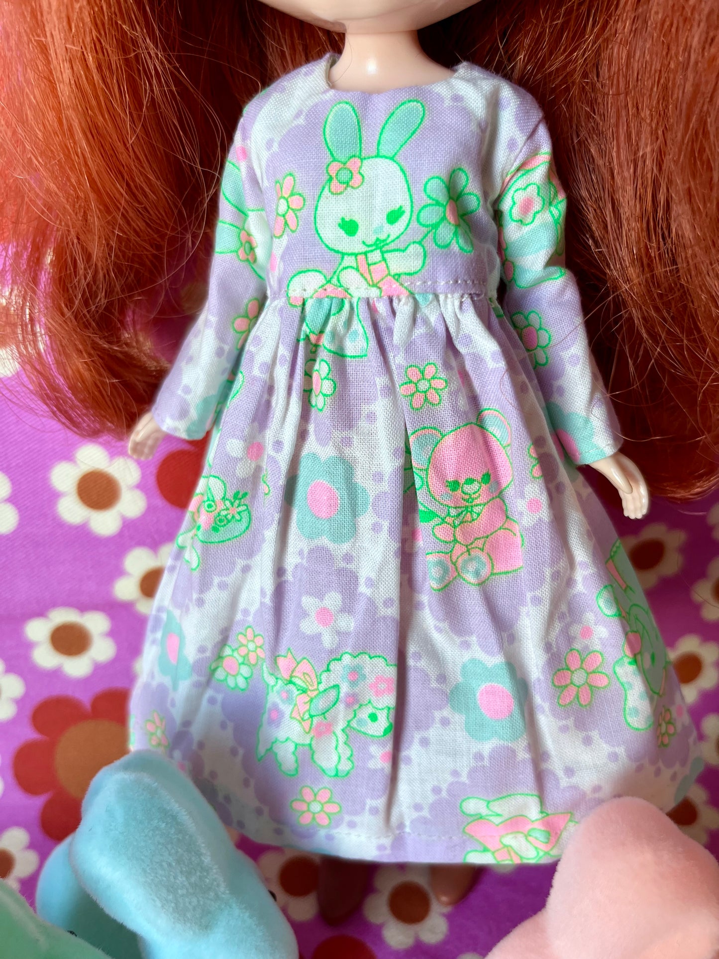 Lilac Easter Bunny Family Dress for Blythe Doll