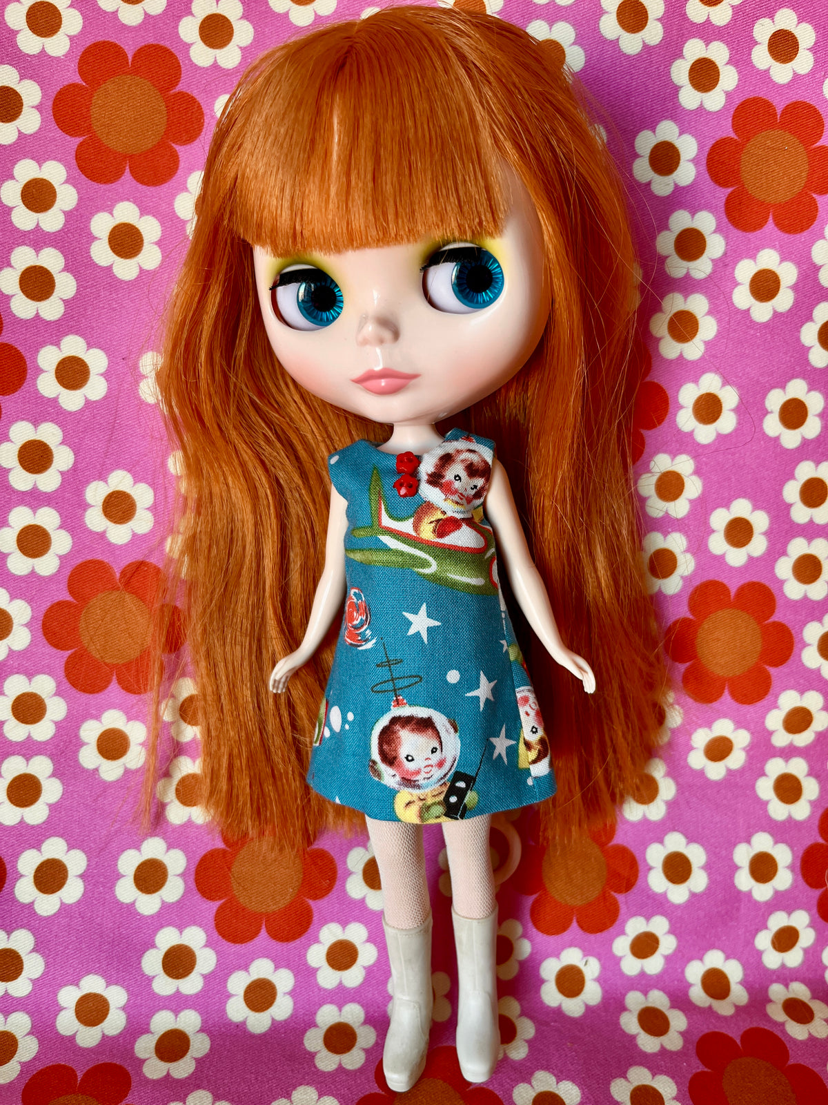 Rocket Rascals Print Mod Cilla Shift dress