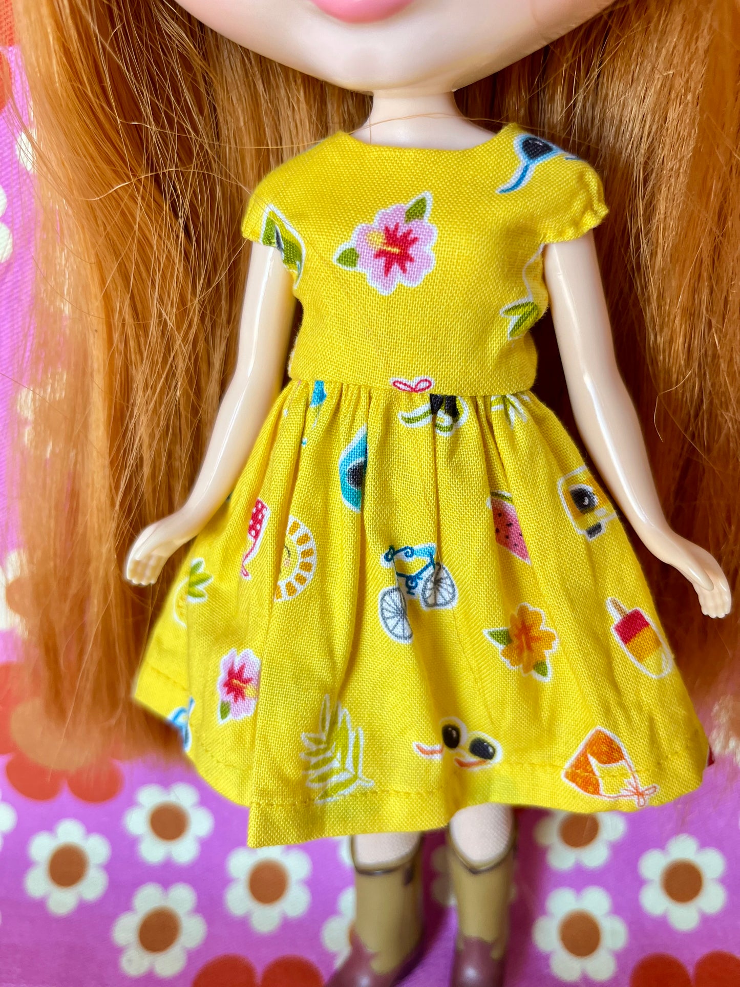 Summer Cap Sleeve Dress for Blythe Doll
