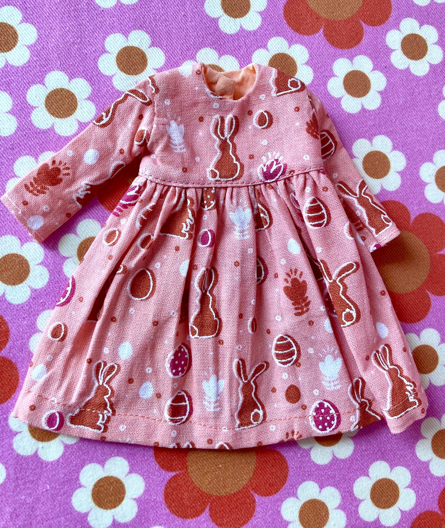 Orange Bunny Cute Print Dress for Blythe Doll