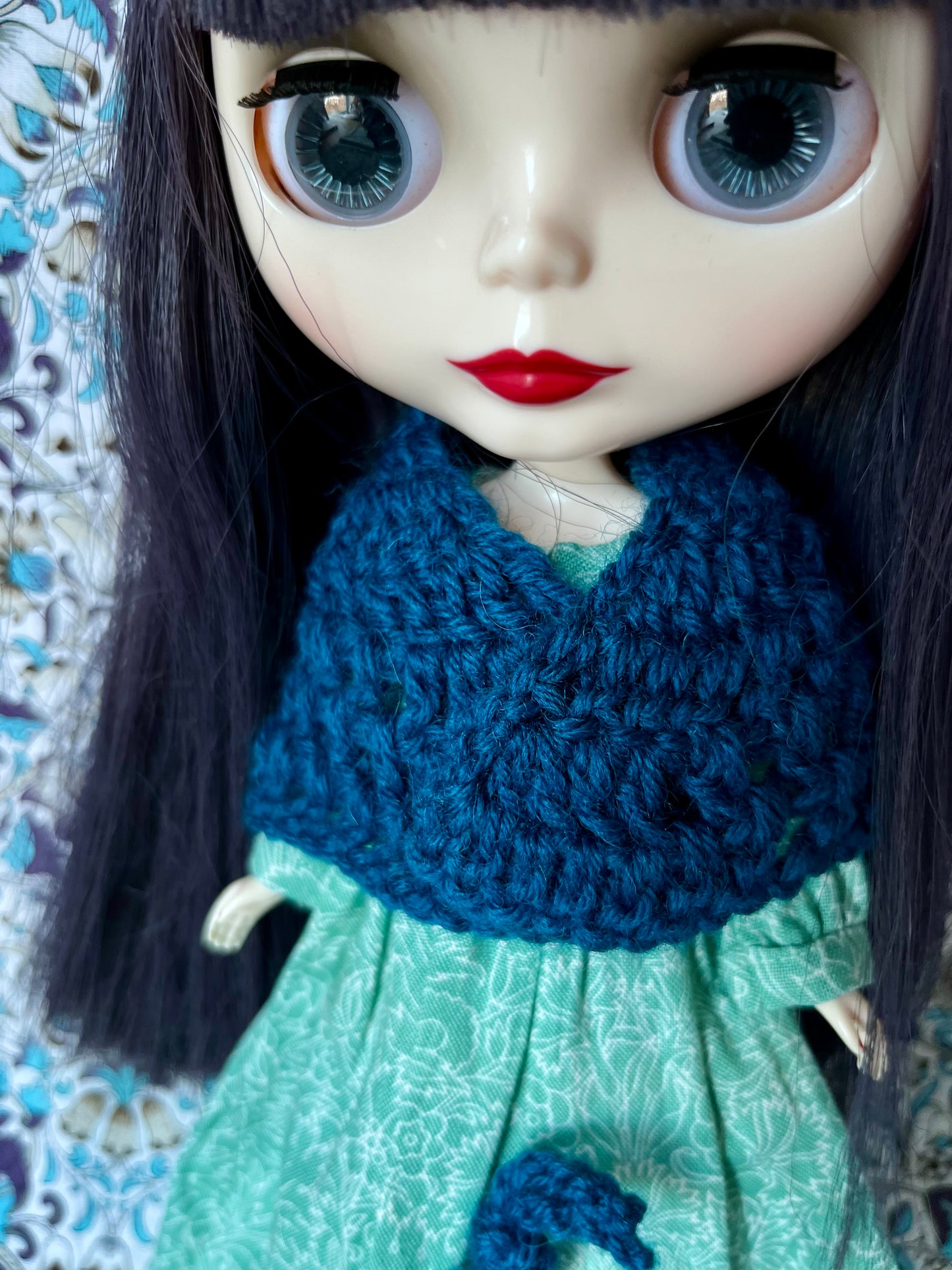 Brontë Sisters Inspired Dress with Shawl, bag & miniature book for Blythe Doll