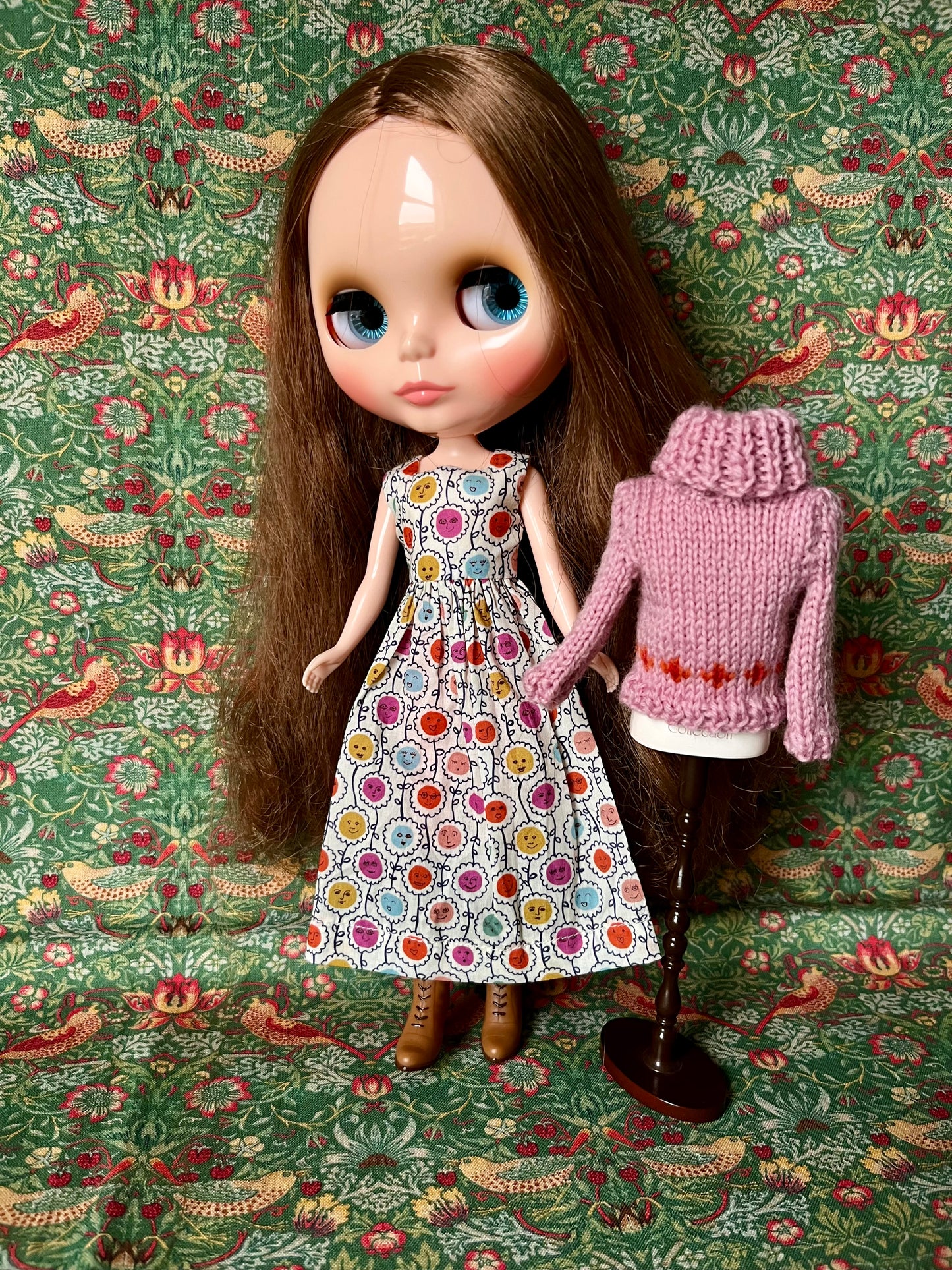 Liberty Dress & Daisy Sweater Set for Blythe Doll