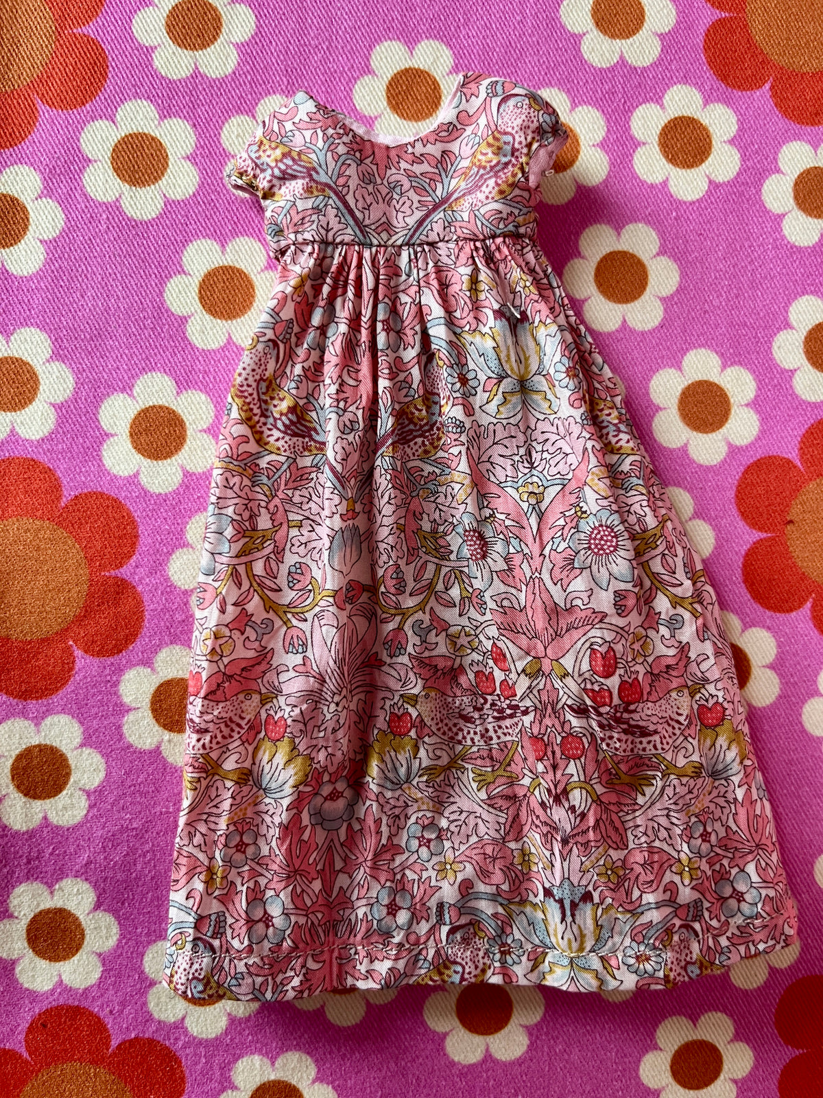 Goth Austen Liberty Regency Dress for Blythe Doll Strawberry Thief Peach