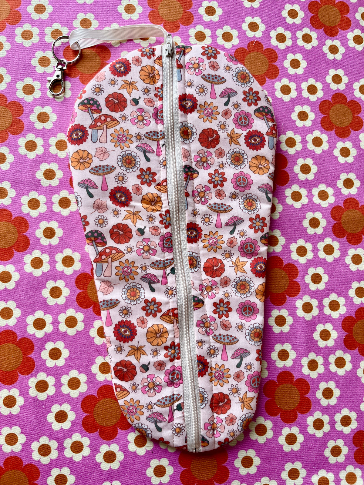 Mushroom print fabric Blythe Doll Carry Case Neo-Blythe size