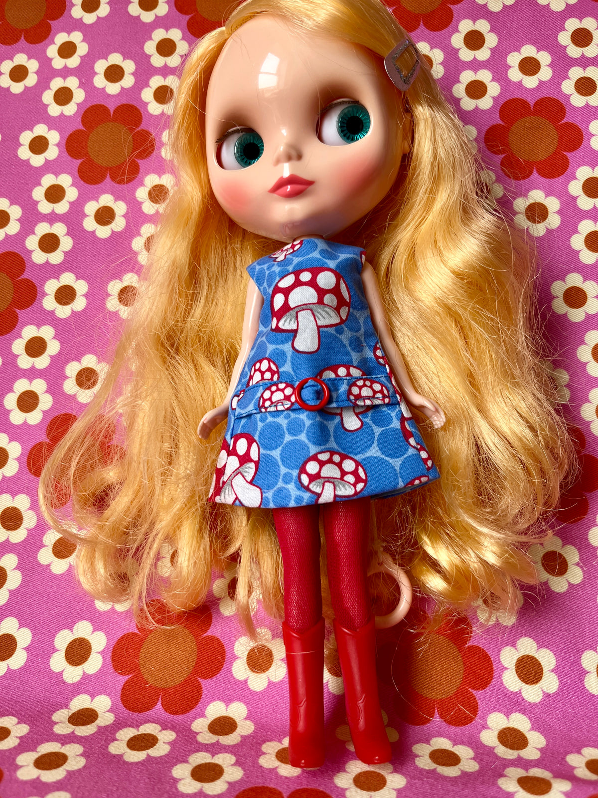 Blue Mushroom Mod Cilla Shift dress