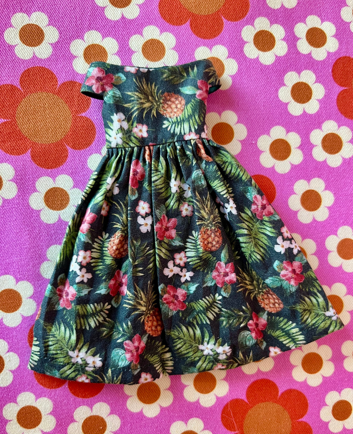 Pineapple Off shoulder Brigitte Dress for Blythe Doll